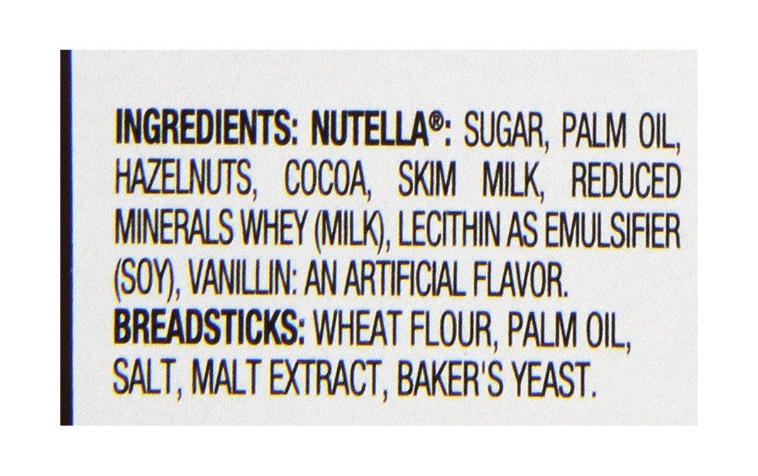 Nutella Hazelnut Spread + Breadsticks    Plastic Jar  52 grams